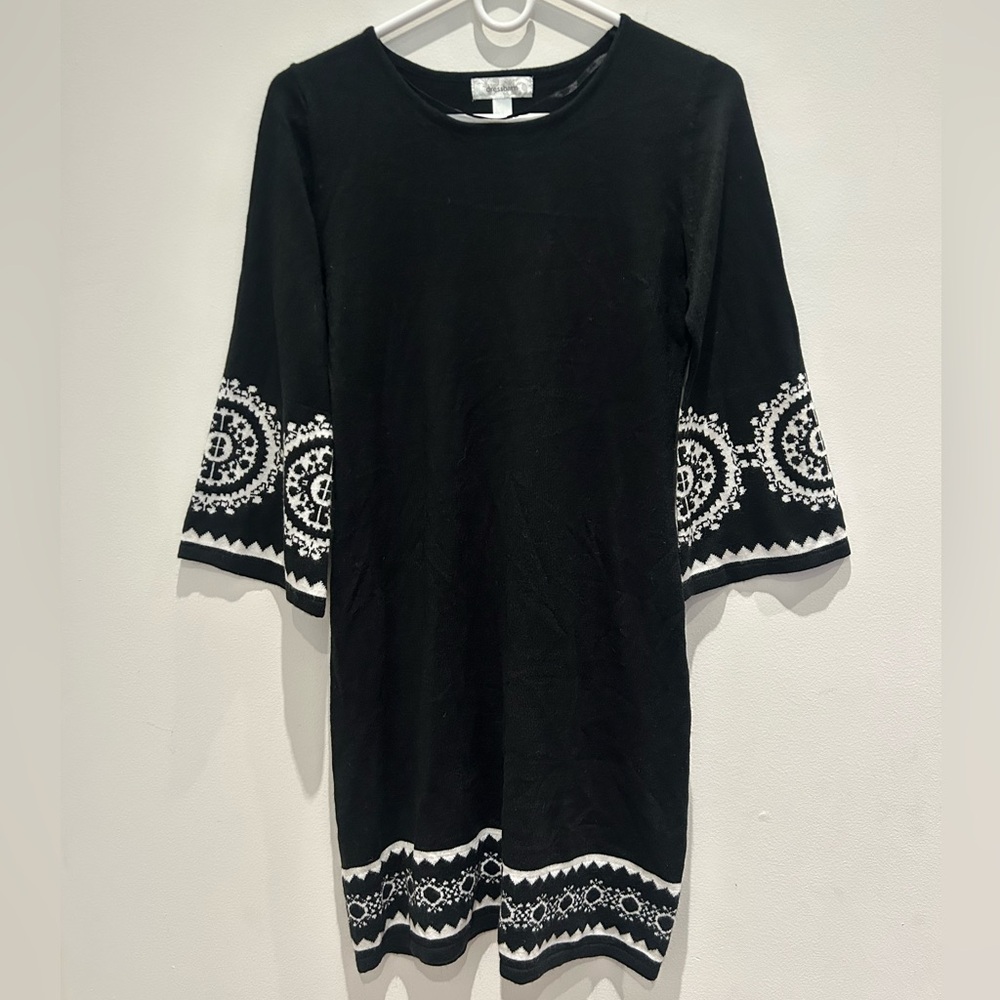 Dressbarn Black and White Long Sleeve Dress Women’s Size Small